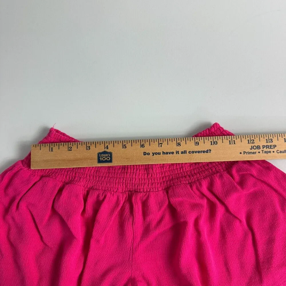 Hayden Girls Flowy Smocked Waist Shorts Pink Gauze Lined Size L
